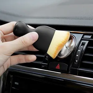Car Vent Cleaning Soft Brush with Cover, Car Detailing Brush, Car Interior Cleaning Tool, Artificial Car Brush for Gap Dust Removal Details