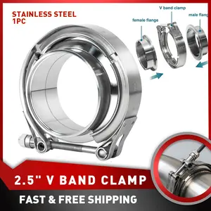 2.5 Inch 2.5" V Band Clamp Stainless Steel with Male Flange Female Mild Steel
