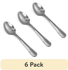 (6 pack) Stainless Steel Teaspoon, 3-Piece Set, Silver