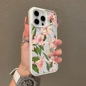 Multi-Functional Magnetic Case for iPhone11/12/13/14/15/16/promax Chic Floral Phone Case y2k cased MagSafe Ready, Anti-Fall,Ultra-Thin Design | Perfect for Everyday Use