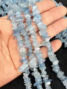Natural Sea Blue Agate Chip Beads 6-8mm Irregular Shape, DIY Jewelry Making Supplies, Bracelet and Necklace Craft Materials