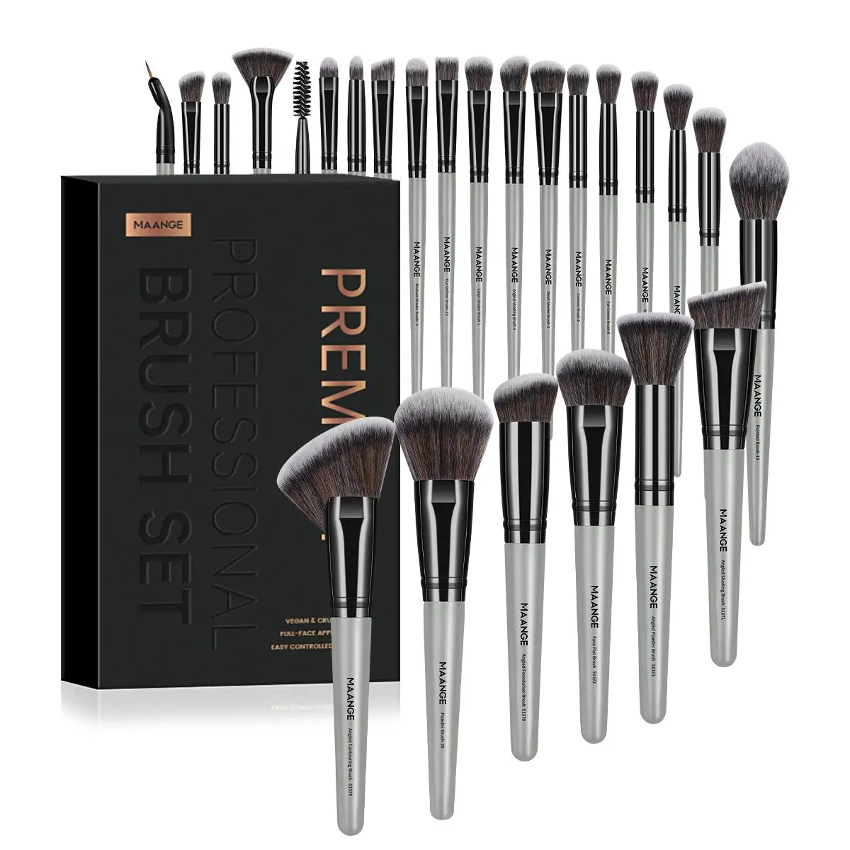 MAANGE Soft Bristle Makeup Brushes Sets with Comfortable Grip for Women, 25pcs/set Versatile Makeup Tools for Foundation, Powder, Concealers, Eyeshado