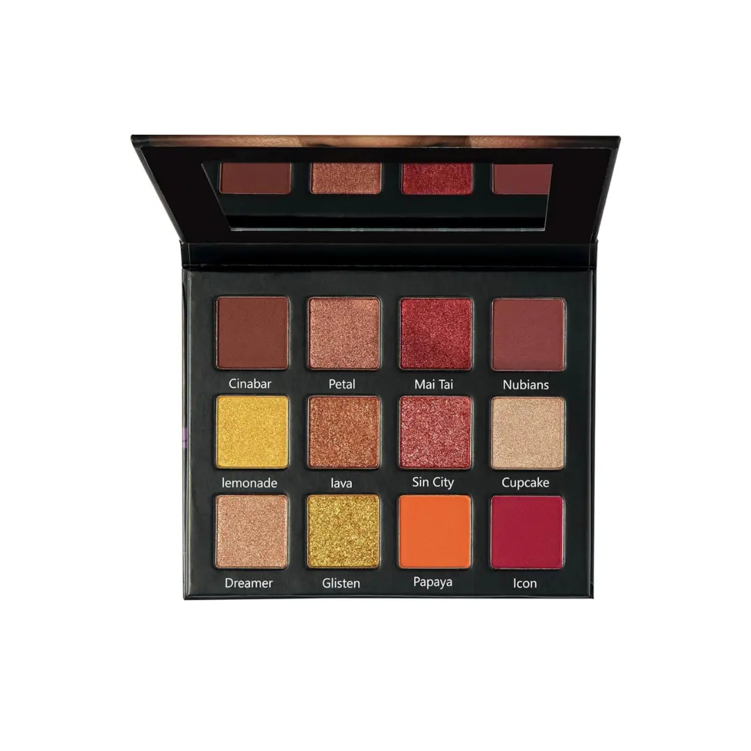 Glamazon Eyeshadow Palette, Nubian Queen, 12 Pigmented Shades, Blendable Matte and Shimmer Eye Makeup Set, Warm Tones Color Evening trendy eyeshadow neutral palette eyeshadowpalette