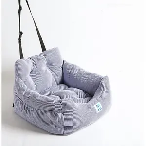 Aidou Dog Booster Seat for Small to Large Dogs & Cats, Pet Travel Safety Seat with Storage & Dual-use Car & Home Bed (Small Blue)