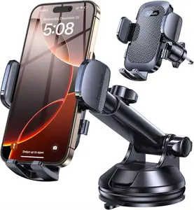 Romuto Phone Holders for Your Car Phone Holder Mount【Super Suction】Cell Phone Mount for Car Accessories for Women Men Windshield/Vent/Dash Truck Stand Desk Mount Clamp Holder for iPhone Samsung Camera