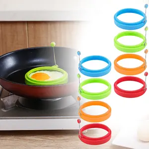 8PCS Non-Stick Silicone Egg Rings - Round Pancake Egg Cooking Molds,Manual Kitchen Gadget for Frying Eggs Pancakes,Dishwasher Safe,Perfect for Christmas,Halloween,Easter,Thanksgiving supplies Set summervibes