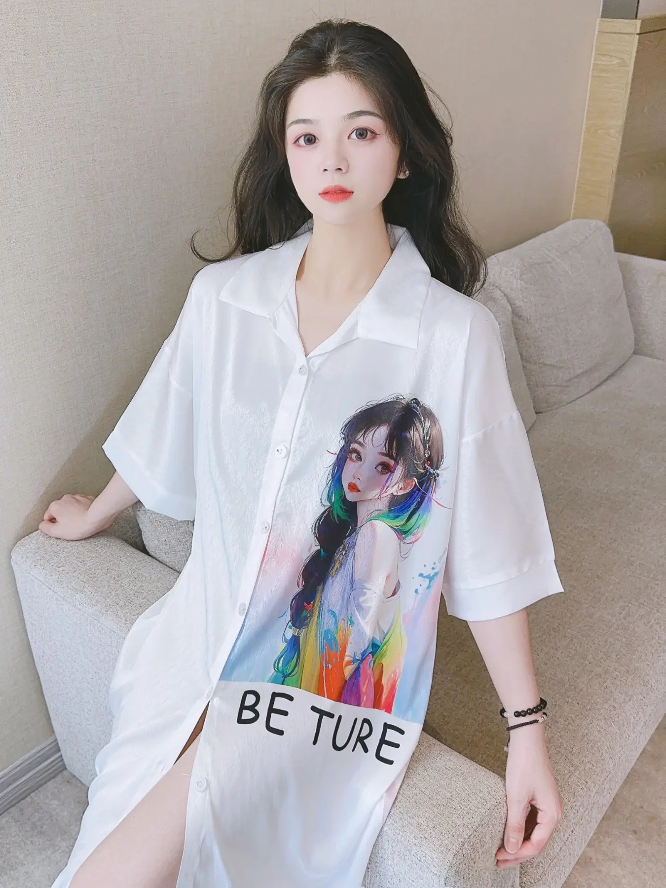 Women's High-End Satin Smooth Sleepwear, Soft Comfortable Home & Choice, Fashion Trendy Skin-Friendly Fabric, Lightweight Invisible Wear
