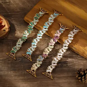 Luxury Alloy Butterfly Bracelet Strap for Apple Watch Ultra 1/2/3 Series 11/10/9/8/7/6/5/4/3/2/1/SE - Elastic, Fashionable in Multiple Colors (S10/11-42mm/S10/11-46mm/38/40/41/44/45/49mm)