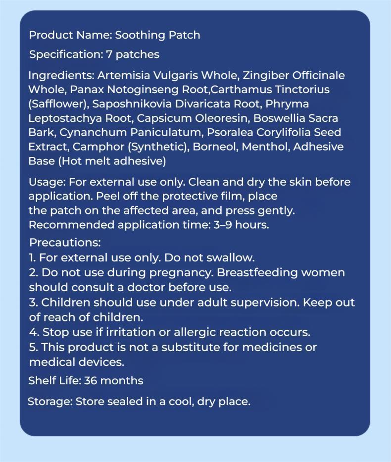 [Buy 1 Free 1] Pure Herbal Full Body Care Neck Waist Knee Foot 7 Count Natural Comfort Long Lasting Warmth Suitable for Joints Muscles