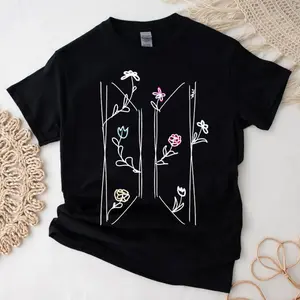 Bangtan Flower Tee – Simple Style Bangtan T-shirt Gift for ARMY