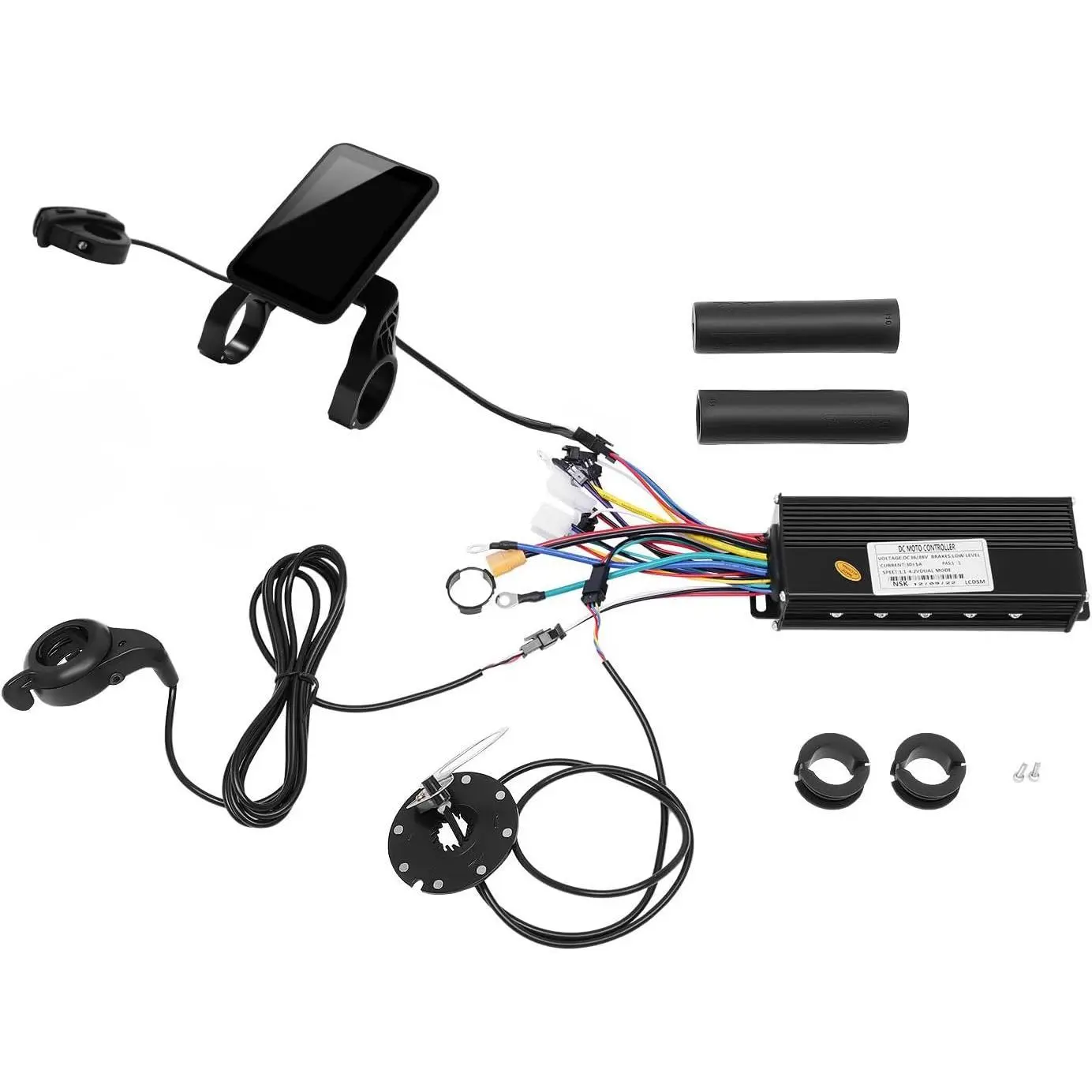 Modern High-Quality Aluminum Alloy Ebike Controller Kit with Cruise Control, DC 36-48V Bike Accessories, Color Screen LCD Display, Bracket, Pedal Assist Sensor for Wine Rack Bar Setup