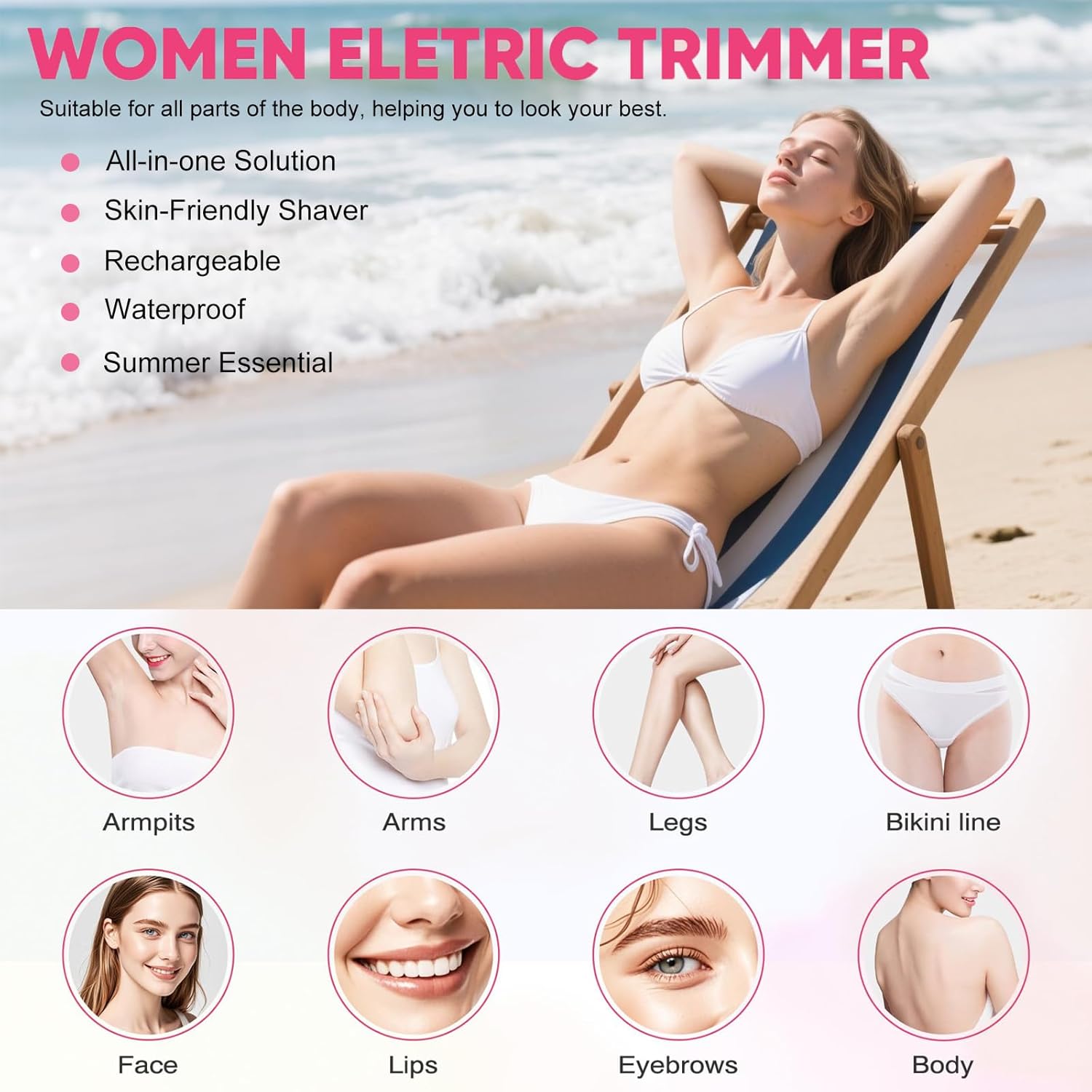 Women's Shaver, 2026 Upgrade Dual Head Shaver - 2-in-1 Electric Shaver for Legs, Armpits, Face & Bikini, Rechargeable, Facial & Bikini Trimmer for Women (Pink) Women's Shaver, 2026 Upgrade Dual Head Shaver - 2-in-1 Electric Shaver for Legs, Armpits, Face & Bikini, Rechargeable, Facial & Bikini Trimmer for Women (Pink)