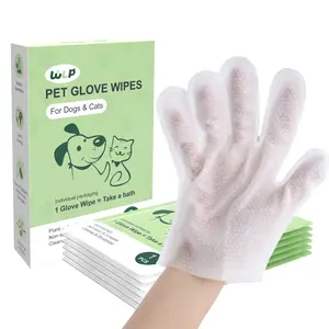 Pet Glove Wipes for Dogs & Cats,Bath Wipes for Bathing and Washing Pets,Hypoallergenic No-Rinse Grooming,Individually Packaged,Prevent Evaporation