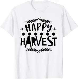 Cute Happy Harvest Season Autumn Fall Thanksgiving Design T-Shirt - 71B0BJL483QS