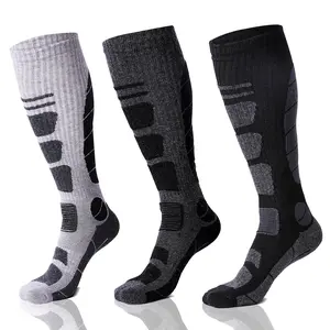 Winter Thermal Ski Socks - 3 Pair Pack Wool Blend Knee High Socks for Men & Women Snowboarding