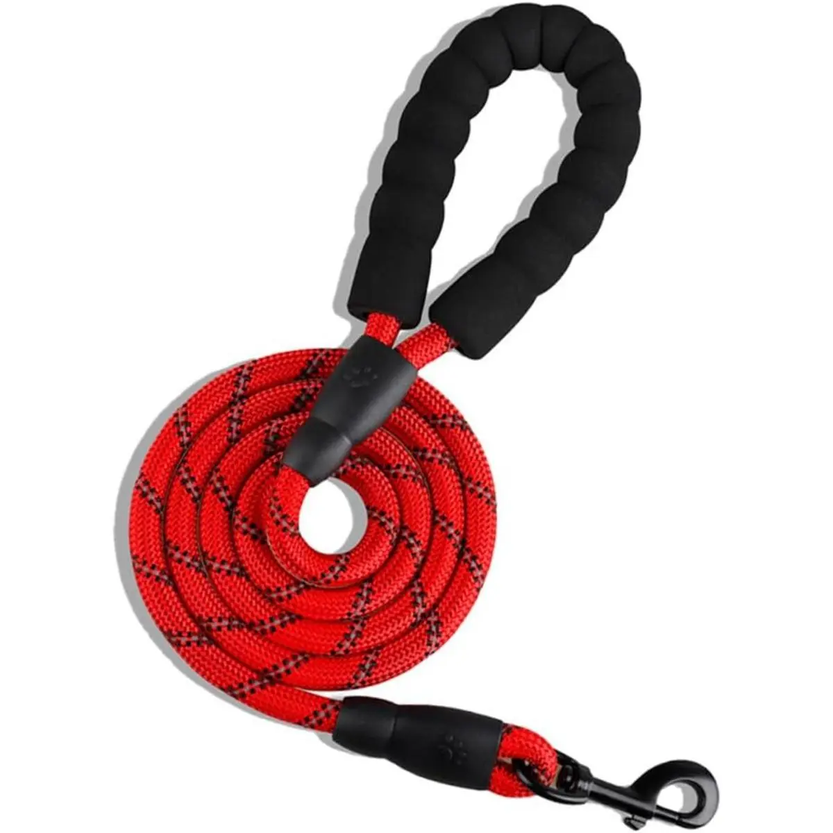 Heavy Duty Dog Leash 5 FT Comfortable Padded Handle Reflective Nylon for All Size Dogs with Striped Design