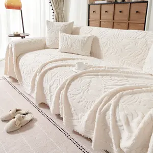 Modern Thick Plush Sofa Cover Blanket, Sofa Couch Covers, Pet Scratch-Resistant, Anti-Dirt Dustproof, Home Decor for Living Room & Bedroom
