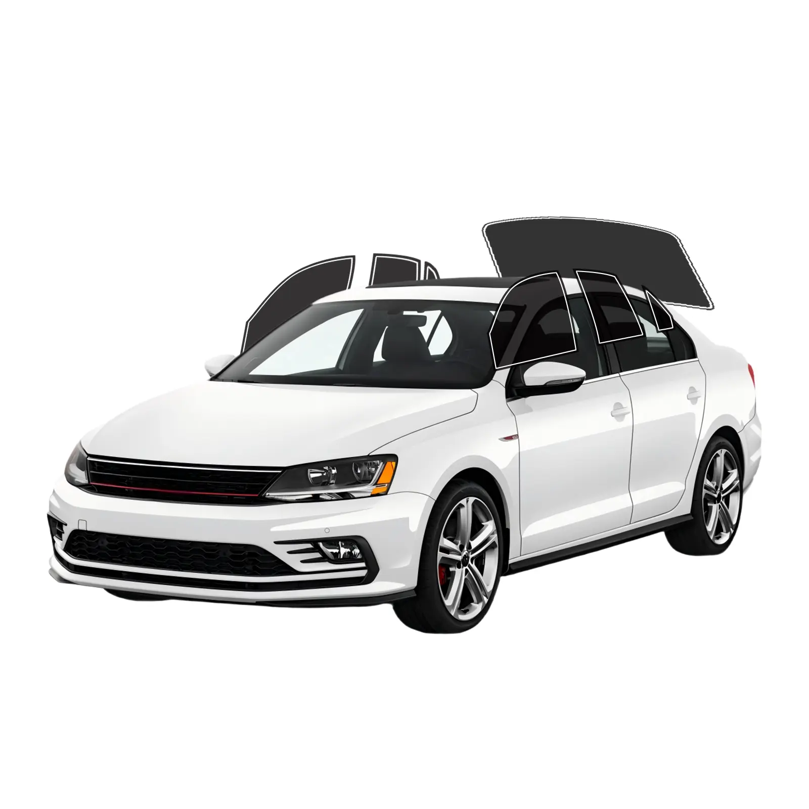 Precut Car Window Tint Kit for Volkswagen Jetta Sedan 2011-2018, 2Ply Anti-Shatter Sun Blocking Film, UV Block, Privacy Protection, Easy Install, No Trimming Needed, Heat & Glare Reduction, Tint for Car Windows