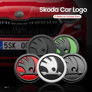 80/90mm 3D ABS Car Front Grille Trunk Logo Sticker For Skoda Octavia 2 3 A5 A7 Kodiaq Fabia Rapid 3 Karoq Superb VRS Accessories