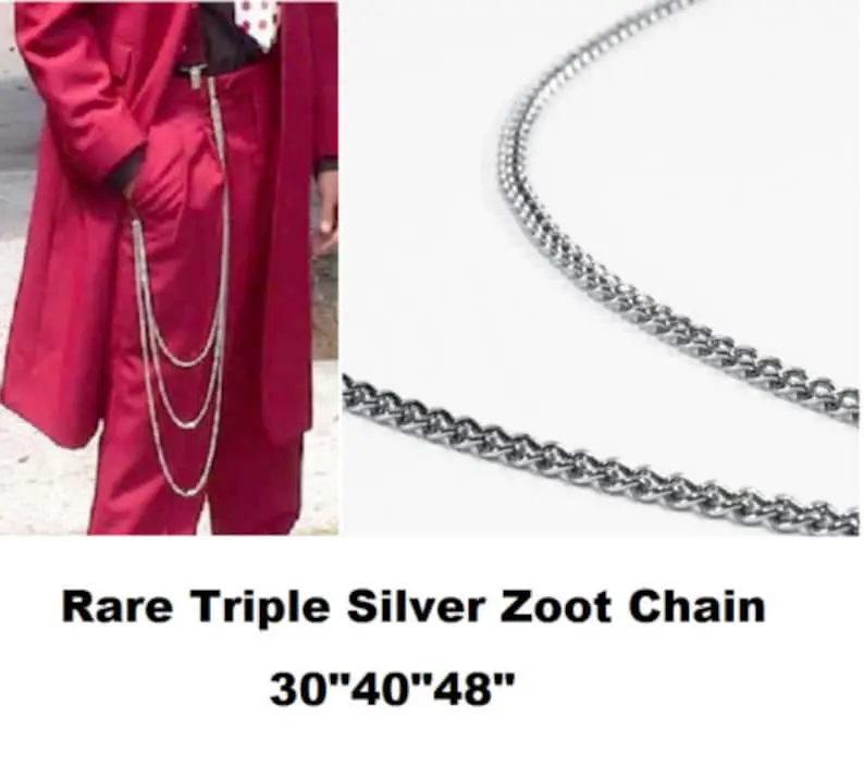 Silver Triple Zoot Suit Chain Gangster Swing Chains 30", 40", 48" - Nice Quality, Suitable for Various Uses
