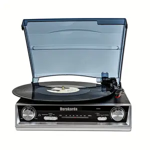 Vinyl Record Player, Vinyl Records With Built-in Speaker, Turntable, 3 Speed, Belt Drive Vintage Phonograph, FM Radio, 3.5mm Music Out Jack, Line Out, Headphone Jack.A High-quality Valentine Gift, The Best Musical Feast For Family And Friends!