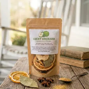 Lucky Orchard Cozy Green Apple Simmer Pot, Natural Dried Ingredients Home Fragrance Aroma Freshener for Refreshing Clean Kitchen Scent