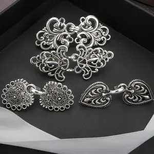 Vintage Sweater Clips Set - 4 Styles for Cardigans, Durable Zinc Alloy, Elegant Retro Design, Versatile Clothing Accessories, Perfect for Formal & Casual Occasions