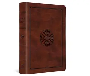 ESV Large Print Compact Bible, Red Letter (TruTone, Brown, Mosaic Cross Design): Holy Bible, English Standard Version Imitation Leather – August 28, 2025