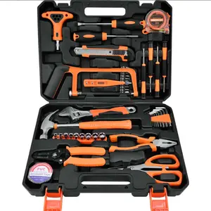 43 Piece Tool Set  Comprehensive Household Hardware Kit - Durable Carbon Steel Manual Toolkit for DIY Projects and Home Repairs - Ideal for Handymen and Homeowners