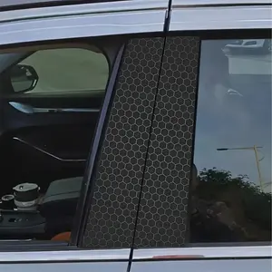 Car B-pillar Sticker, Honeycomb Pattern Car B-pillar Decal, Waterproof Self Adhesive Car Exterior Decorative Sticker, Universal Car Accessories