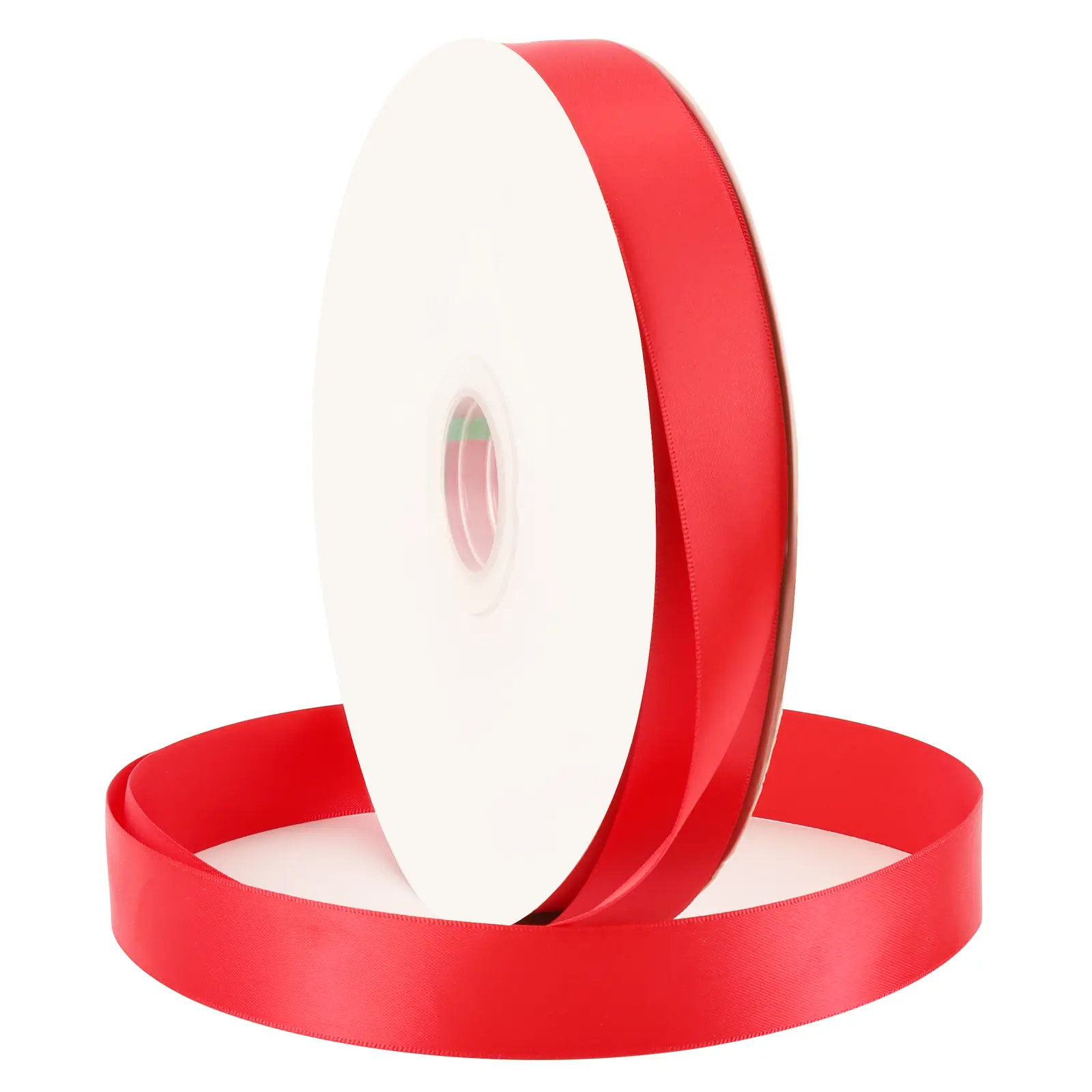 Laribbons 1 Inch Wide Double Face Red Stain Ribbon for Day Gift Wrapping, Silk Fabric Ribbon for Flower Bouquet, Wedding Decoration, Art Craft, Hair Bow, 50 Yard