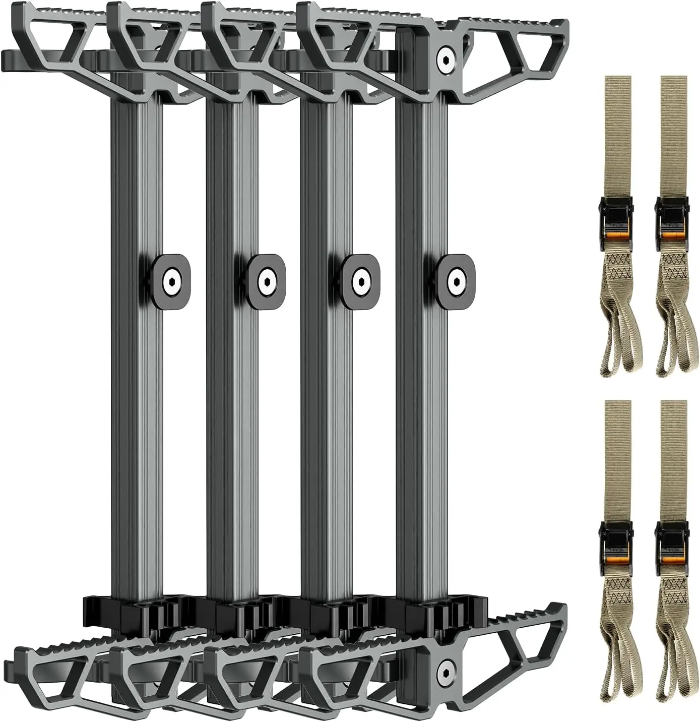 Climbing Sticks, Lightweight Aluminum Hunting Climbing Steps, Non-Slip Tree Climbing Sticks for Hunting, Collapsible Climbing Ladder for Hunting Tree Stands with Climbing Straps