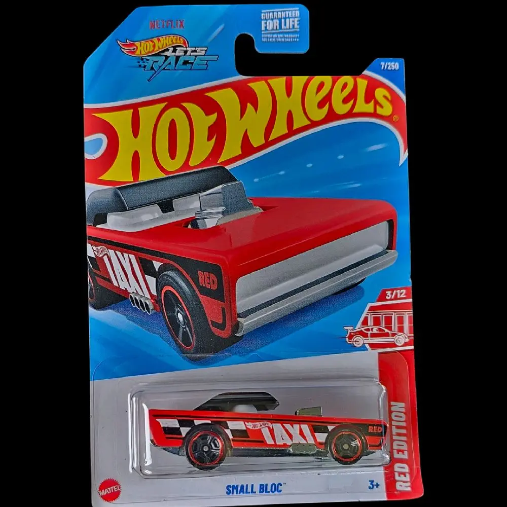 Hot Wheels 2025 Target Red Edition Small Bloc - Red Car with Taxi Design, 3/12 Scale, Collectible Figure Diecast Metal Model