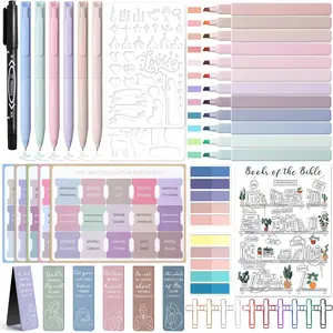Mothers Day Gift 53 Pcs Bible Study Supplies, Bible Study Kit Journaling Supplies with 12 Bible Highlighters No Bleed and Tabs, 6 Pens, 6 Bookmarks, Books of the Bible Sticker and More, Christian Gifts for Women