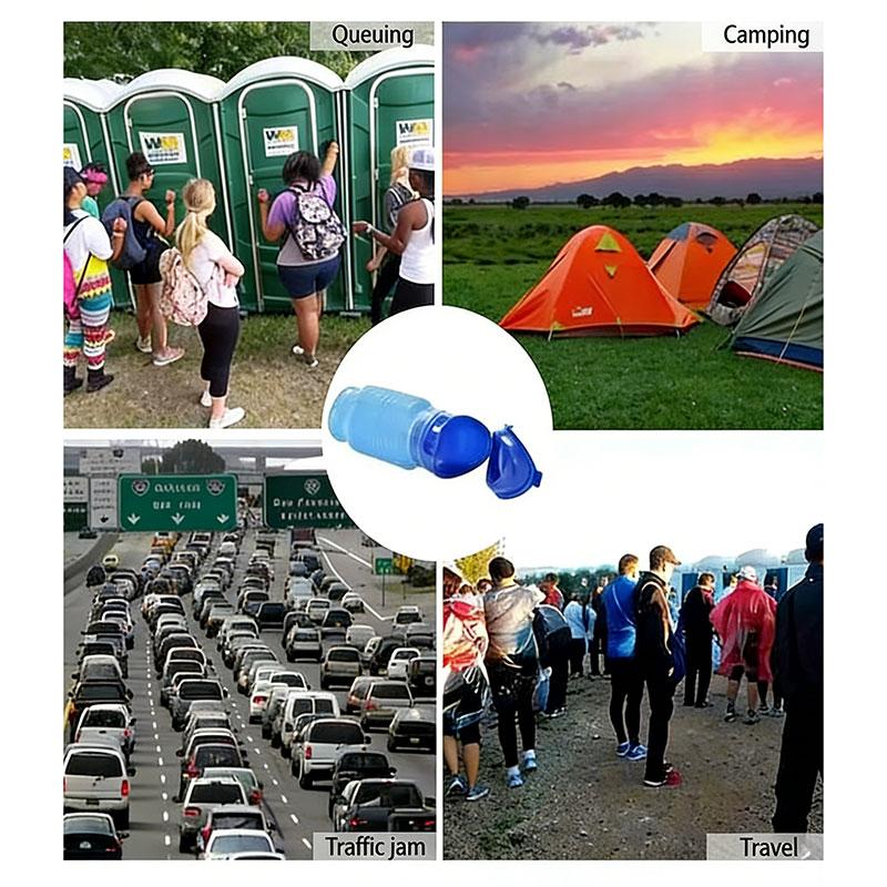 750ML Portable Urinal, Unisex Car Pee Bottle for Men and Women, Portable Toilet for Car, Car Urinal Bucket, Urine Bottle, Shrinkable Personal Mobile Toilet