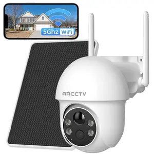 ARCCTV APP Security Camera Wireless Outdoor,2K Solar Camera with 360° View,2.4G&5G WiFi,Smart Siren,Color Night Vision,PIR Human Detection,2-Way Talk
