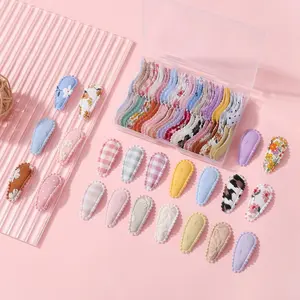 60 PCS Snap Flower Pattern Hair Clips – 1.5" Wrapped Mini Barrettes for Fine Hair, Infants & Toddlers