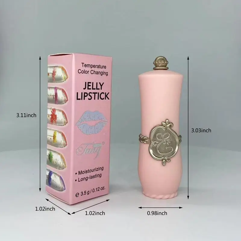 Flower Design Lipstick(1 Piece), NaturalTransparent Jelly Lip Gloss, Moisturizing LipGloss, Long Lasting Easy Coloring Lip sticksSuitable for All Occasions Lip Makeup, girls andWomen Makeup Cosmetic Accessories