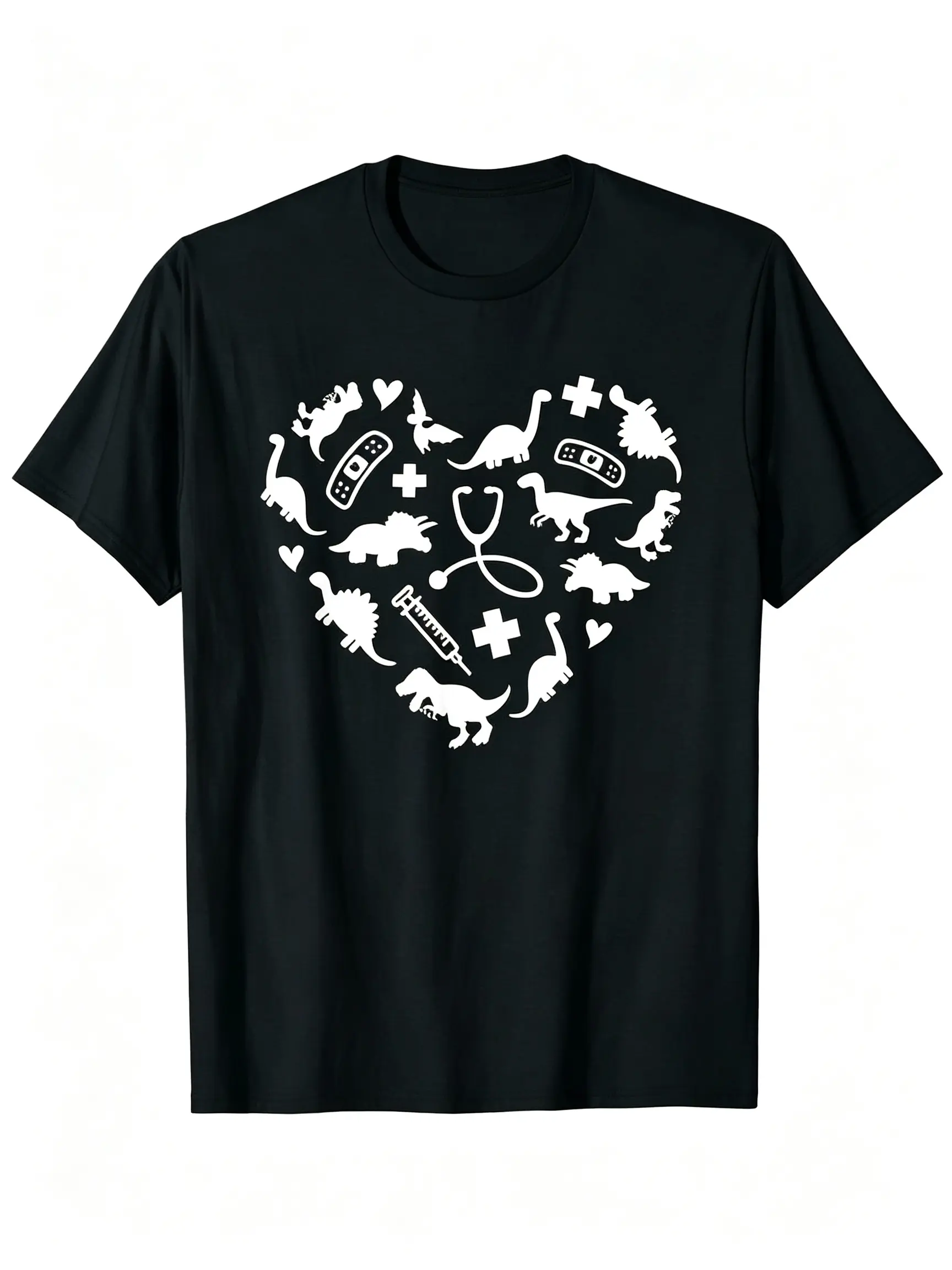 Pediatric Nurse Heart Cute Dinosaur Pediatric Physical Peds T-Shirt