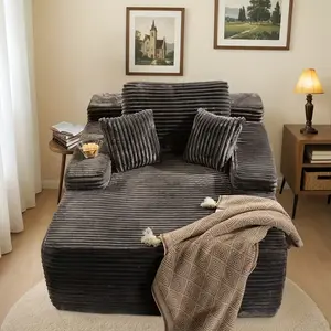 Extra-Large boneless couches Sectional Oversized Plush Faux Fur Chaise Lazy Lounge Chair Indoor,67 inch Sleeper sofas Couch Bed with Pillows&Wide Armrests,Fluffy Comfy Cloud Couch,Compression Foam Couch for living room,Bedroom,No Assembly