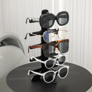 Transparent Plastic Eyeglass Display Stand, 1pc-5 Pairs Colorful Sunglasses Showcase Rack, Counter Top Glasses Holder, Retail Display Shelf