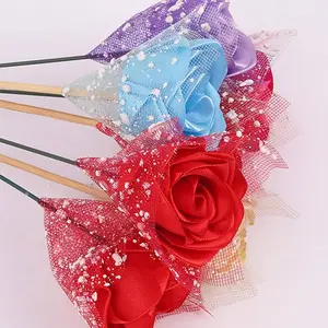 Flower Shop Packaging Set, Handmade Ribbon Rose Wrapping Paper, DIY Bouquet Material, Snowflake Netting, Bouquet Wrappers, Perfect for Floral Arrangements