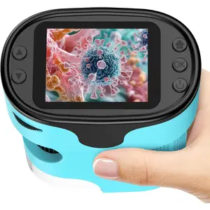 1000X Pocket Microscope for  - 4K 2.0" Screen, Digital Mini Scope with Slides Kit, Rechargeable Lab Handheld Portable Microscopes for  4-12 Students Teens