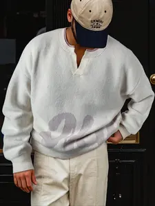 Men's & Women's Casual Aesthetic V-Neck Knitwear Sweater, Loose-Fit Long Sleeve Knitted Pullover, Spring Autumn Winter Fashion, Perfect Gift Idea