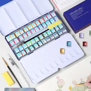 Watercolor Paint Set 24/36/48 Colors Portable, Pearl Color Series Watercolor and Gouache Paint for Artists and Crafts, Art Supplies