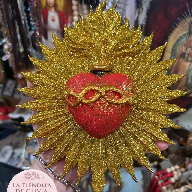 Sacred Heart  Resin Wall Plaque 7” x 8”