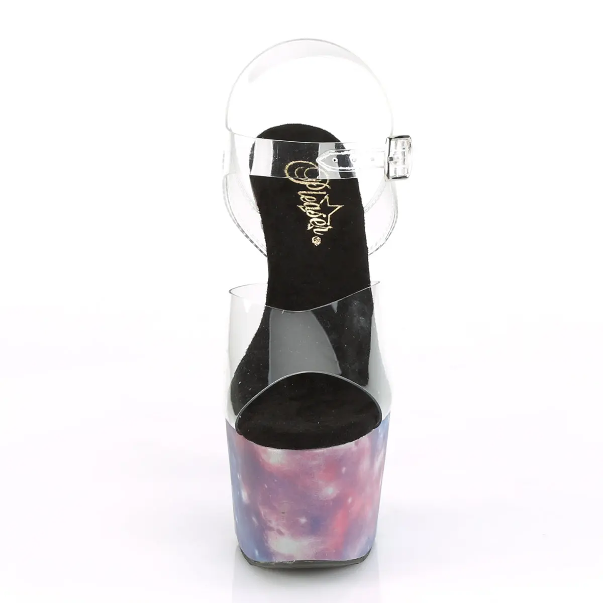Women's Heeled Platform Sandals - Elegant Fashion Footwear with 7-Inch Heel, Galaxy Effect Wrapped Design, ADORE-708REFL Style