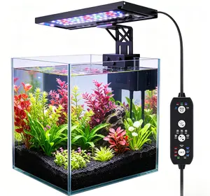 SEAOURA 14W Full Spectrum Aquarium LED Light, Clip-On Design with Auto Sunrise-Daylight Moonlight Cycle, Dimmable Timer Fish Tank Lamp for Planted Freshwater Tanks