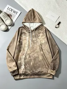 2026 Trendiest Women's Camouflage Hoodie Maple Leaf Printed Super Large Cap Sweatshirt Wool Pullover Sweatshirt Long Sleeve with Pocket Everyday Statement