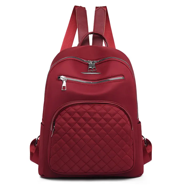 Women's Korean-Look Plain Oxford Cloth Backpack, Casual Wear Functional Luggage Bag